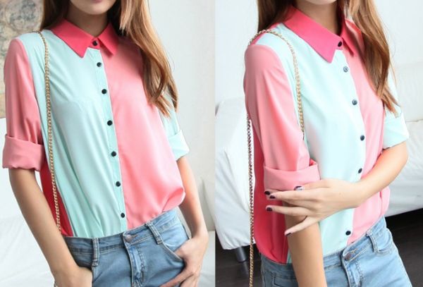 Camisa rosa com branca 003